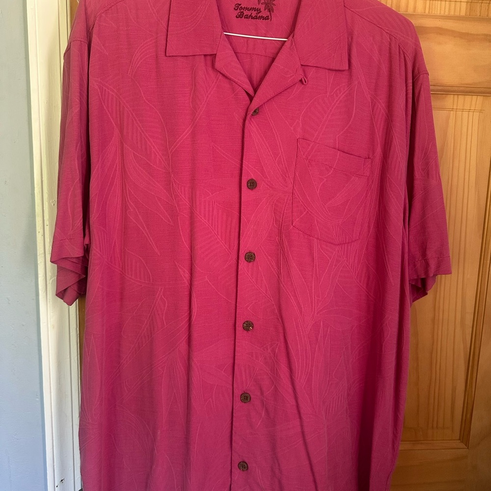 Tommy Bahama Men's Casual Button Down in Rich Pink